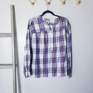 NWT EVERY MOMENT WHITE WITH RED, BLUE, BLACK AND YELLOW STRIPES BLOUSE SIZE XL